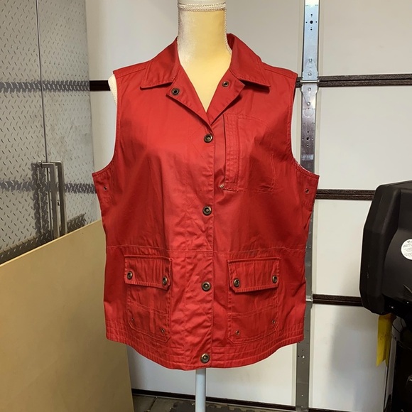 LRL Lauren Naval Supply Company Red Waterproof Vest 100% (waxed exterior)​ - Picture 1 of 8